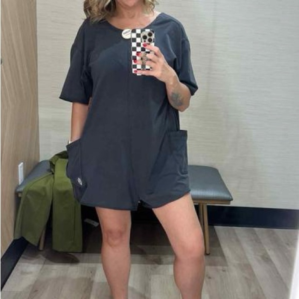 Free People FP Movement Hot Shot Tee Romper in Medium Mocha.  T-Shirt Romper NWT - Picture 14 of 16